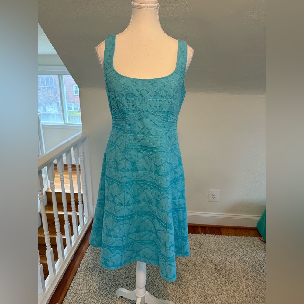 Nanette Lepore Light Blue Sleeveless A-Line Midi Dress Size 10